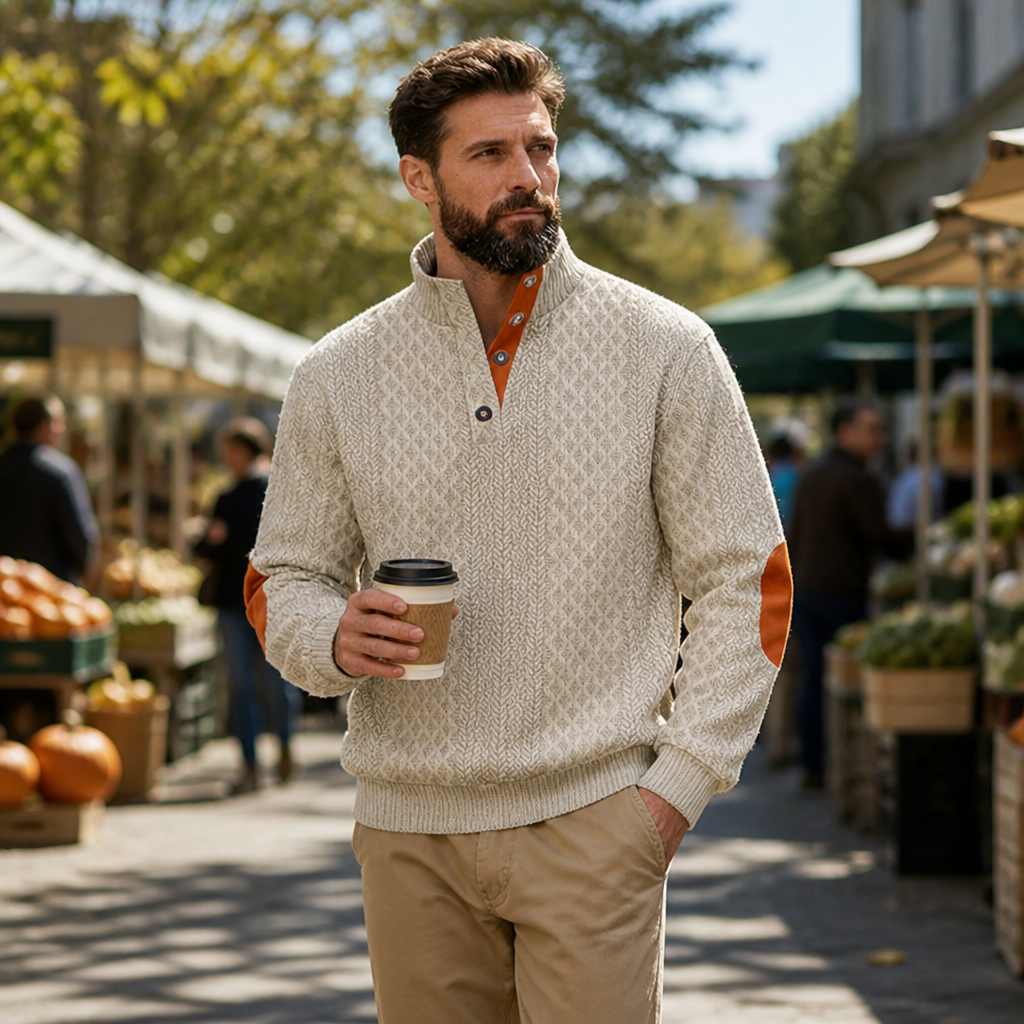 StriTex™ Jacquard Collar Sweater — Command Attention with Timeless Comfort and Rugged Style