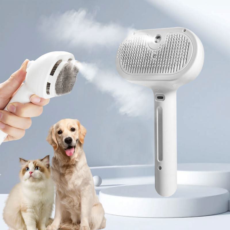 Relaxing Pet Grooming Brush with Hassle-Free Hair Removal