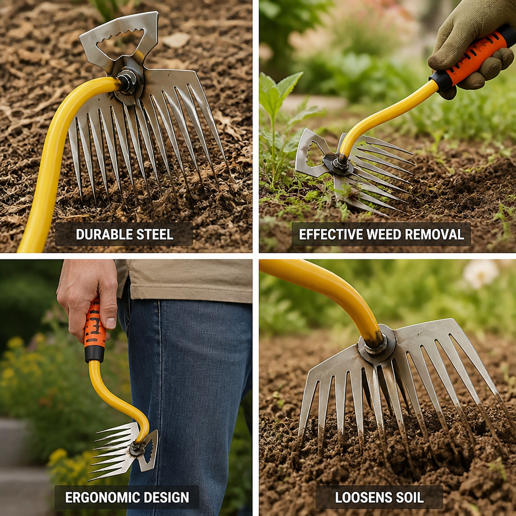 Durable Manganese Steel 11-Tooth Weeding Rake
