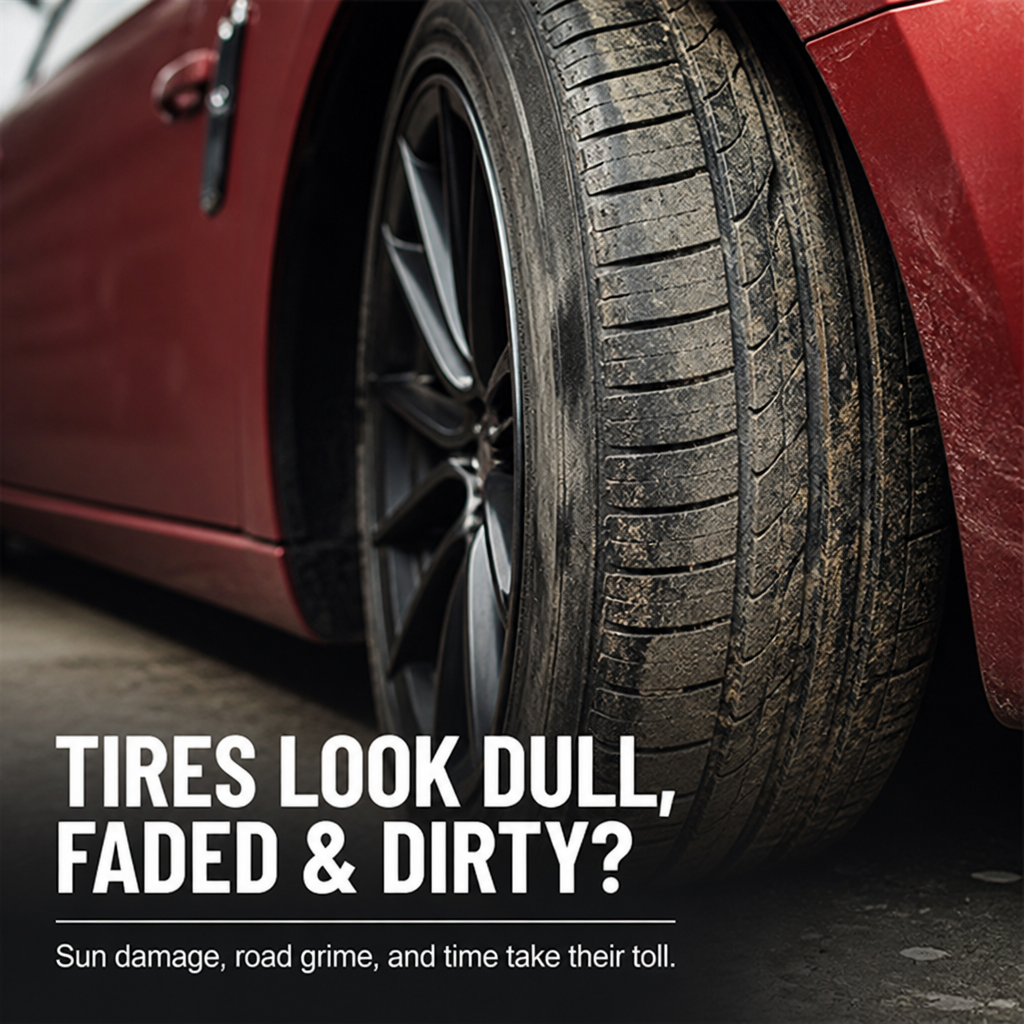 MidnightSheen™ — Instantly Revive Tires with Lasting Deep Black Shine and Rugged UV Defense
