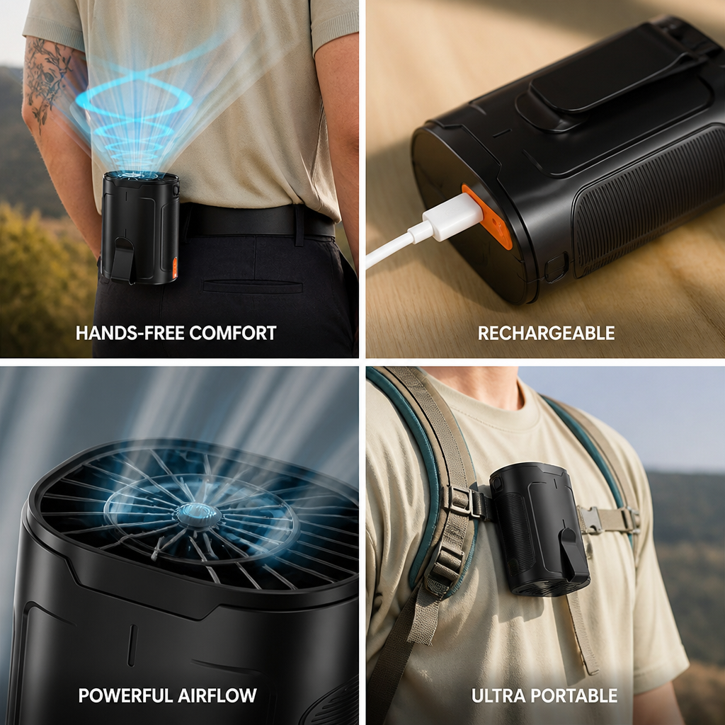 Rechargeable Hands-Free Neck Fan (Up to 25H Runtime)