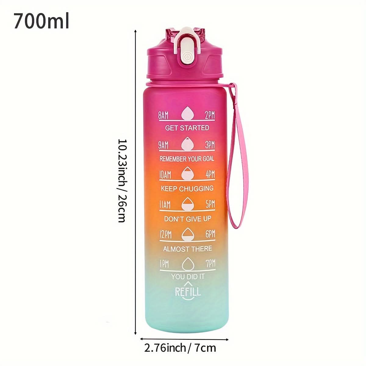 Gradient Water Bottle with Straw for Hydration