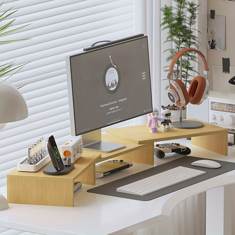 ErgoMount - Adjustable Dual Monitor Stand with Laptop Holder