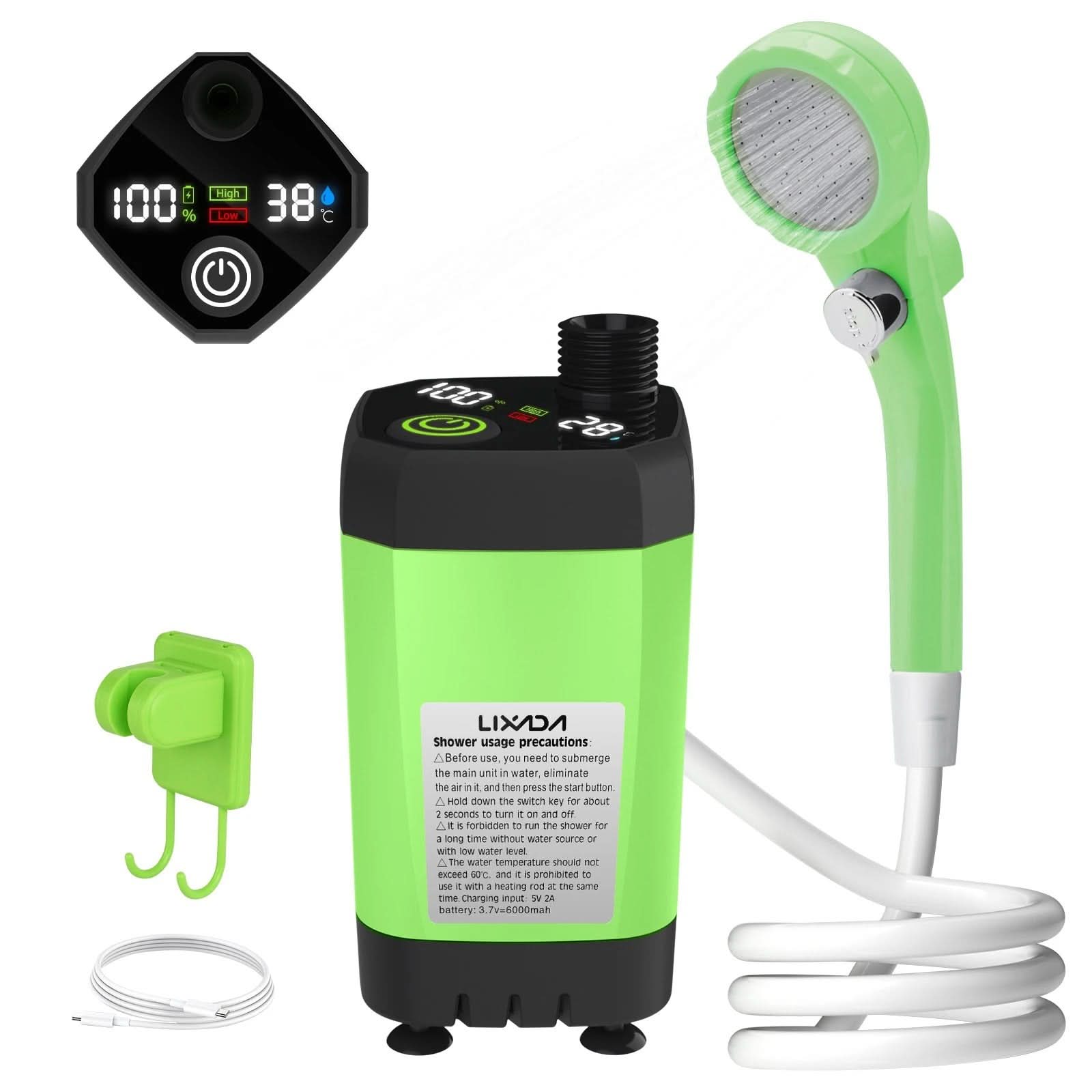 Portable Shower Pump for Camping with Digital Screen