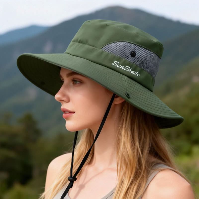 Breathable Mesh Outdoor Hat with Wide Brim