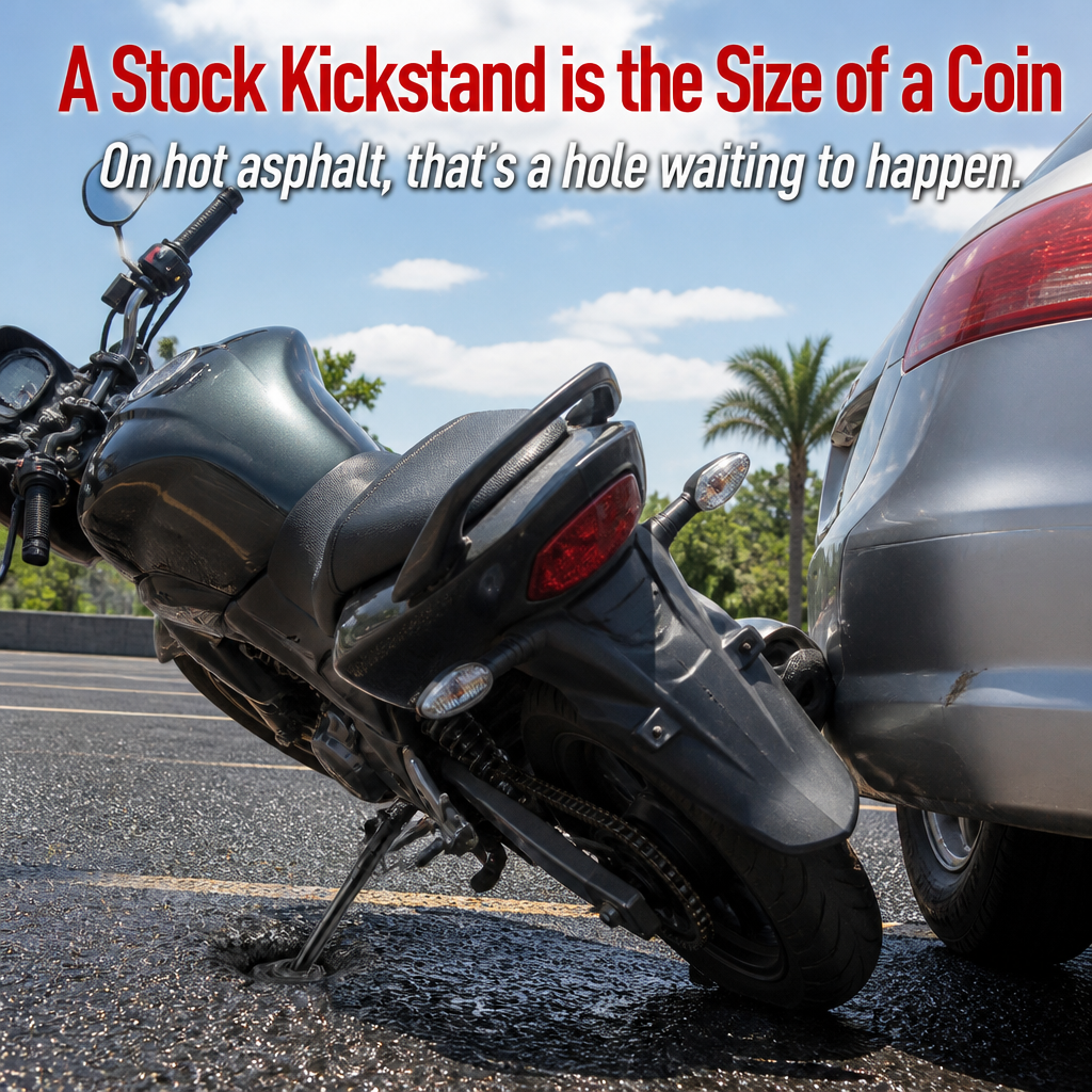 GripHold™ — Prevent Your Kickstand from Sinking into Soft Ground and Hot Asphalt