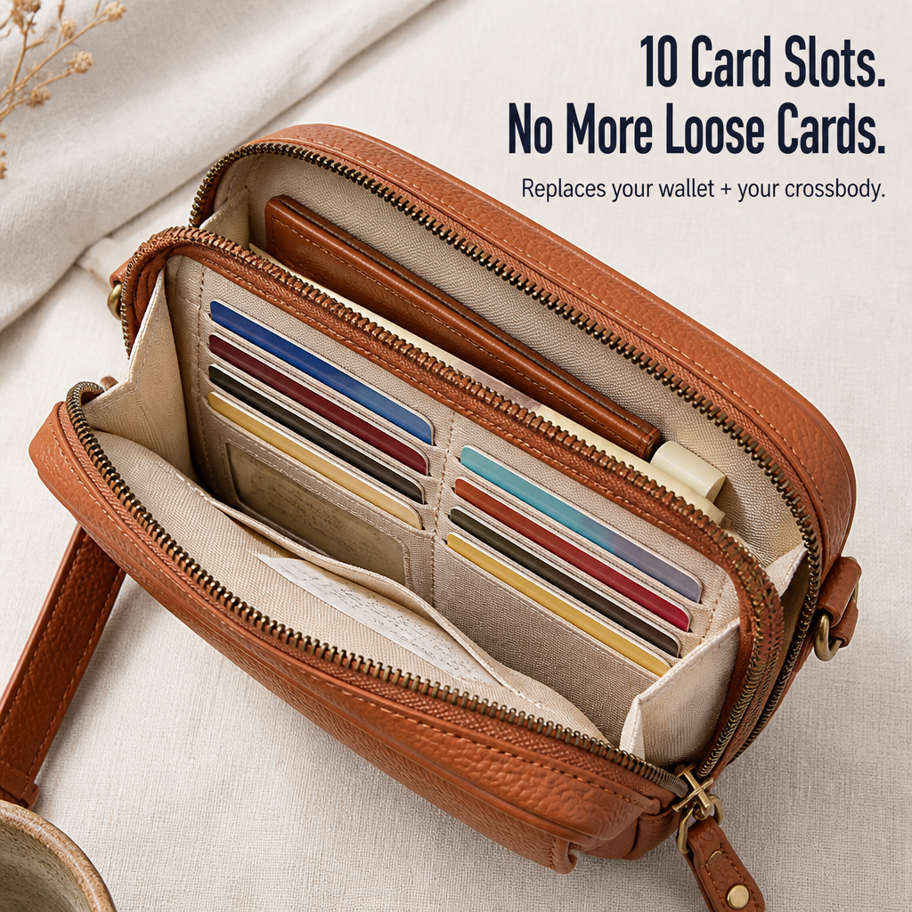 VeroCraft™ — Tote Phone, Cards & Everyday Essentials in a Sleek Crossbody