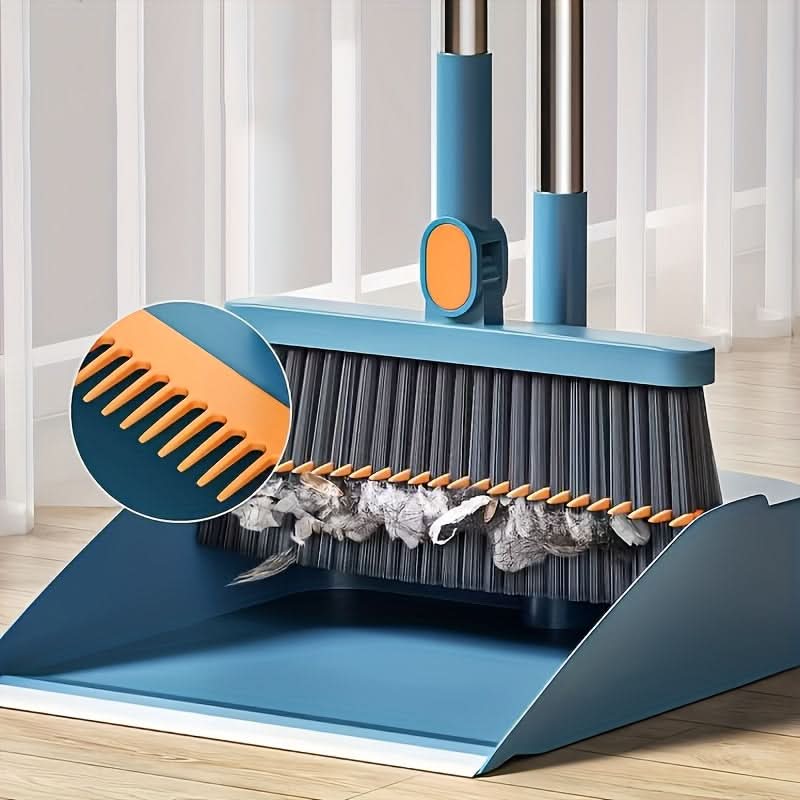 Cleaning Set with Long Handle Broom and Dustpan