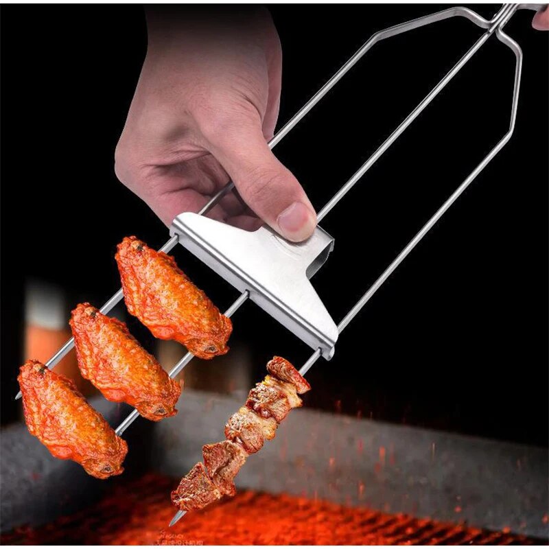FlameFlex™ 3-in-1 Skewers — Lock in Juicy Flavor and Grill Like a Pro Every Time