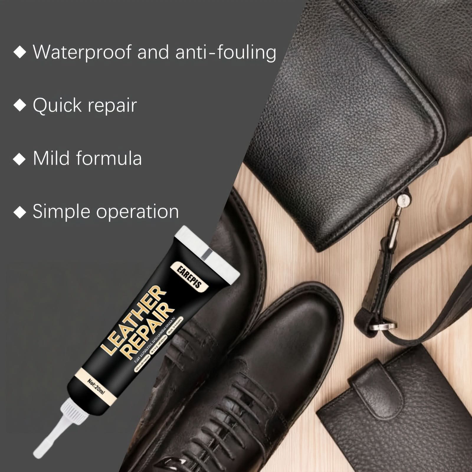 Black PU Leather Repair Cream for Edges