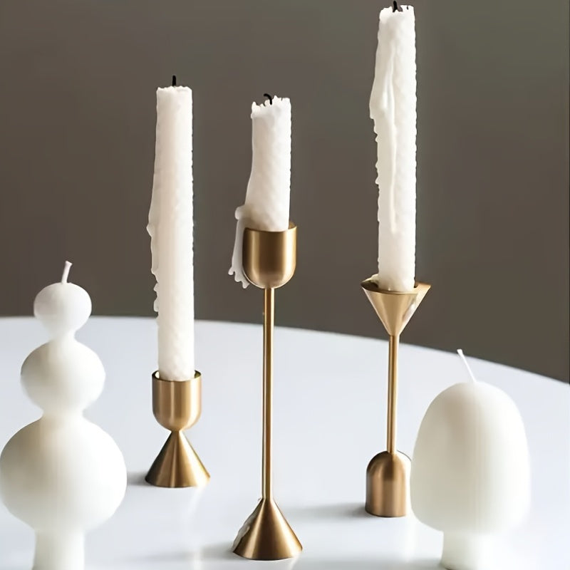 Trinity Flame – 3-Piece Modern Candle Holder Ensemble