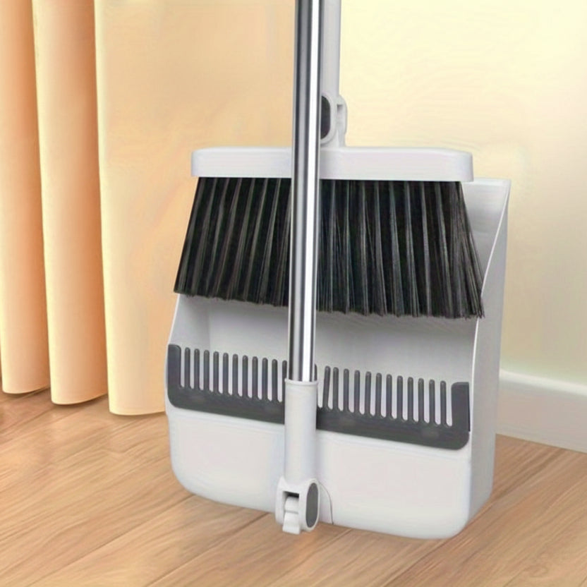 SwiftSweep Elite – Versatile Broom & Dustpan Combo with Hair Removal Teeth