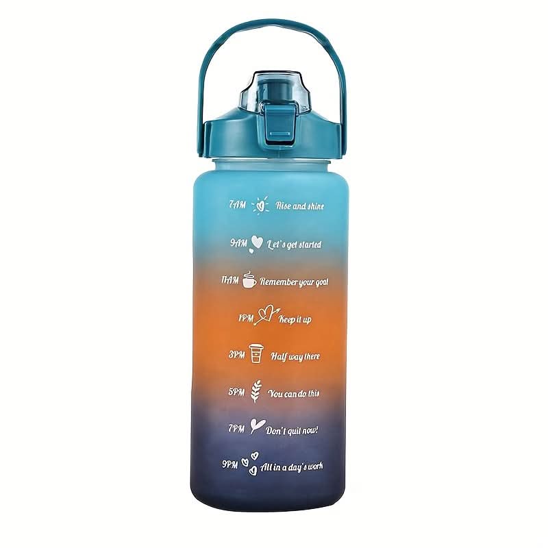 Gradient Water Bottle with Straw for Hydration