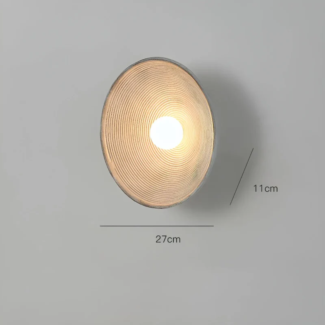 Round Wall Lamp Made from Glass & Resin – Wabi-Sabi Style, Tri-Color Palette