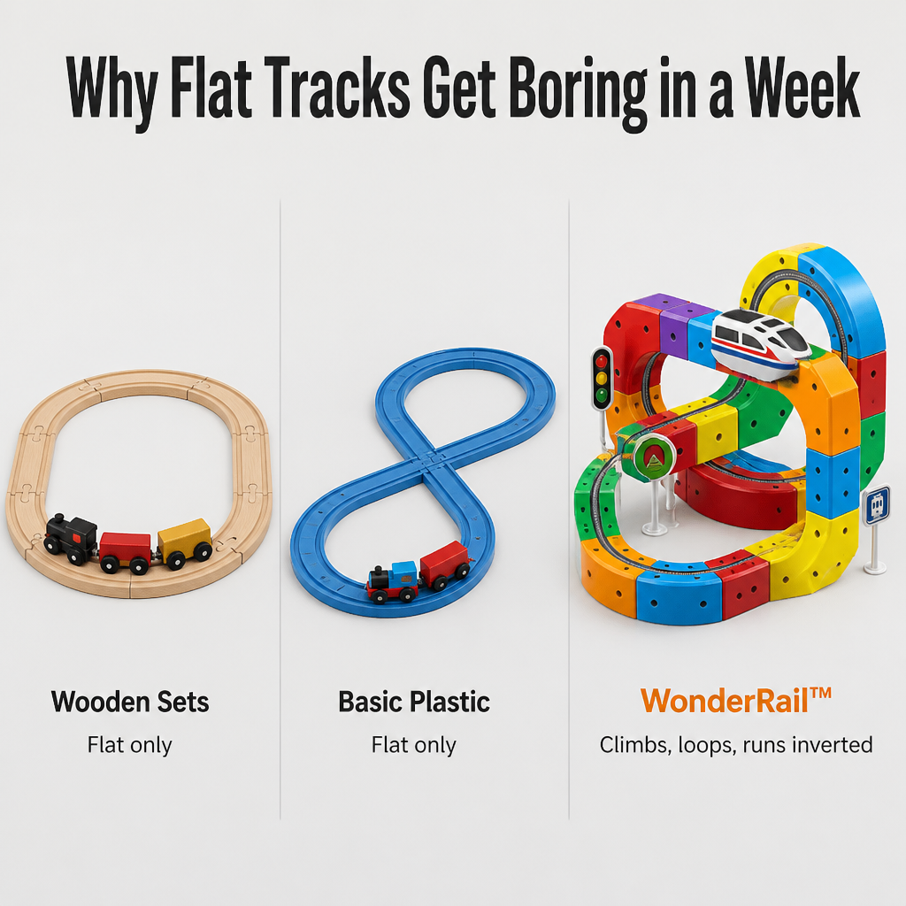 WonderRail™ — Create 3D Train Tracks That Climb, Loop & Run Upside Down