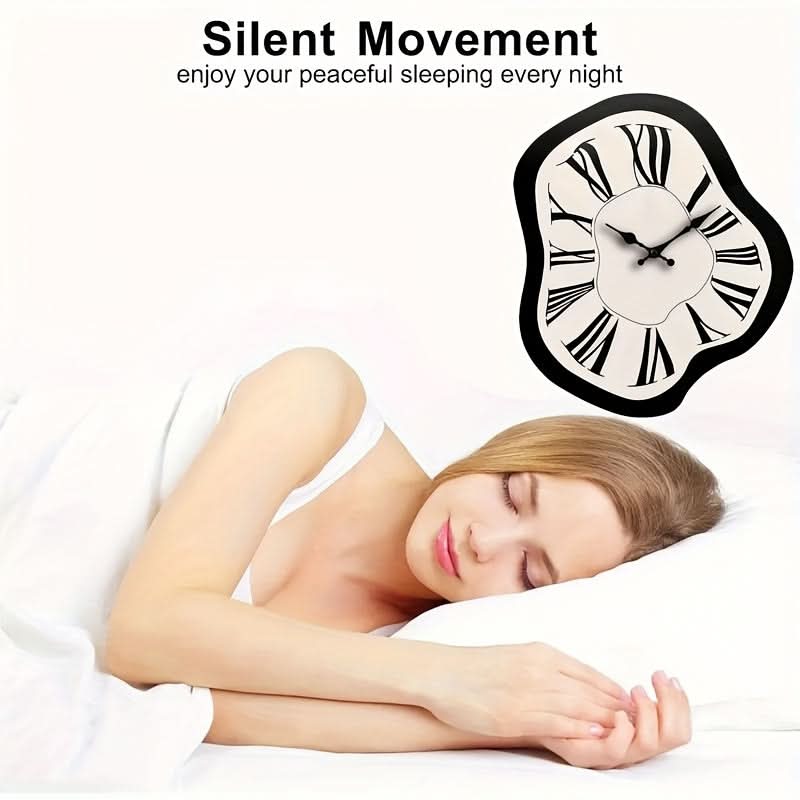Silent Wooden Wall Clock with Roman Numerals – Irregular Design