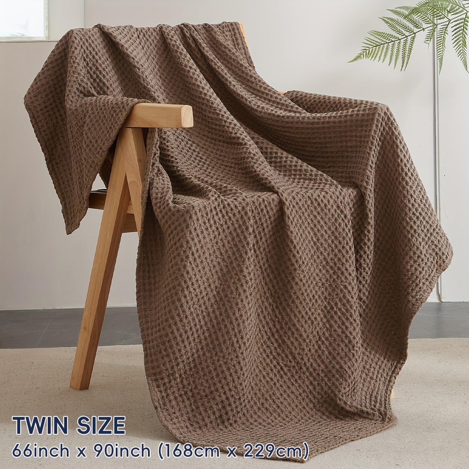 BREEZEWEAVE – All-Season Lightweight Waffle Blanket for Ultimate Comfort