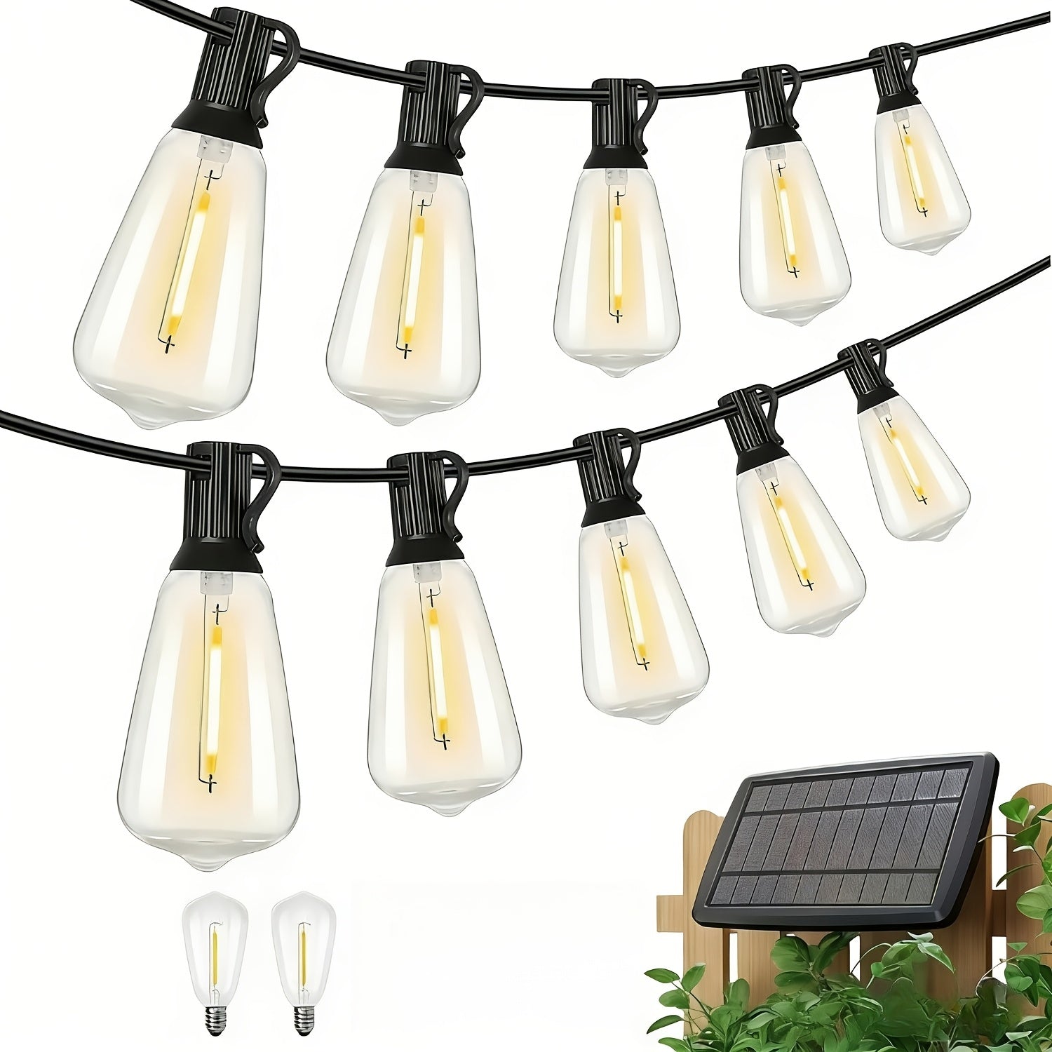 Lumoscape - 100FT Solar-Powered LED String Lights with Adjustable Brightness