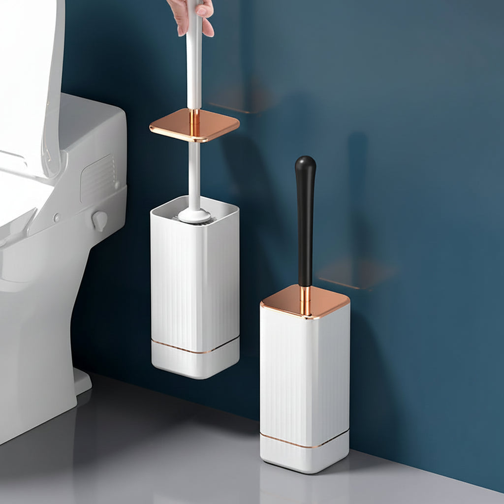 CLEANSWIFT - Sleek Bathroom Brush with Sturdy Holder