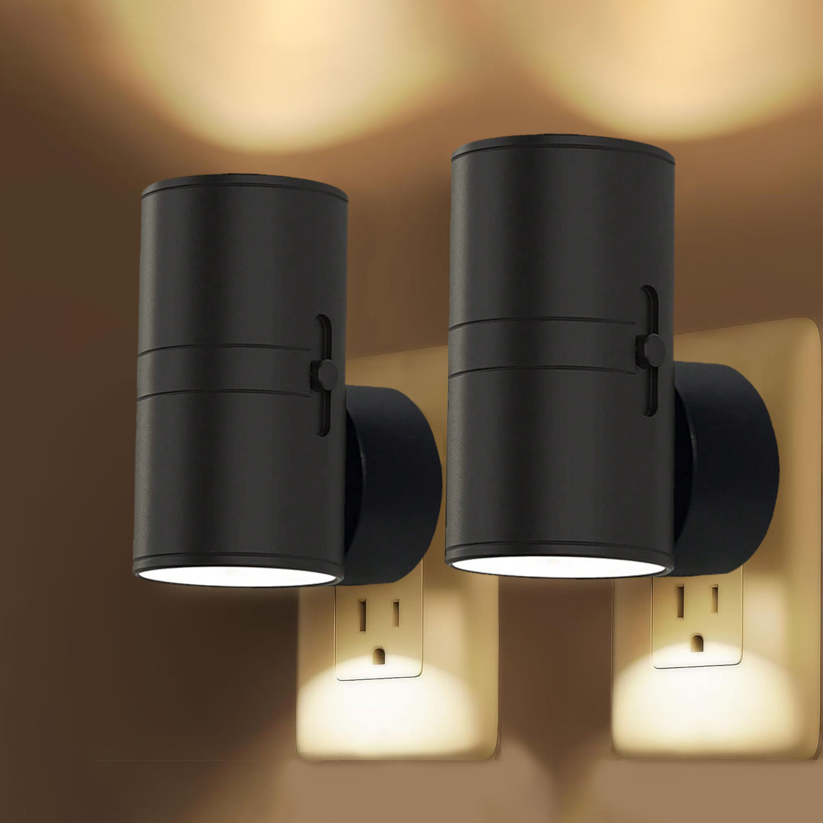 Adjustable LED Night Lamp Plug-in with Rotary Dial – Gentle White Light