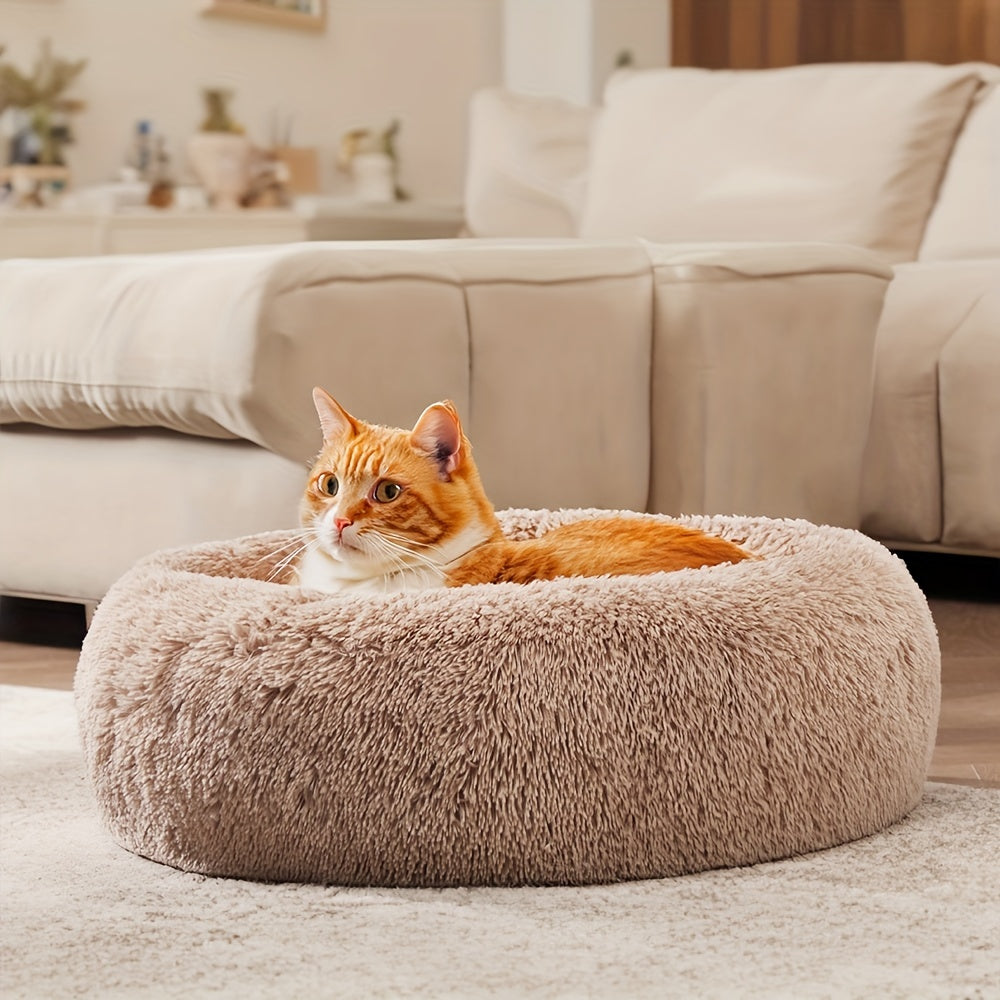 CozyNest - Plush Donut Pet Bed for Dogs and Cats of All Sizes