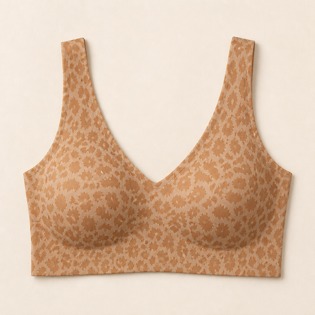 SilquiEase™ – Wireless Seamless Leopard Print Bra with Cut-Out Back