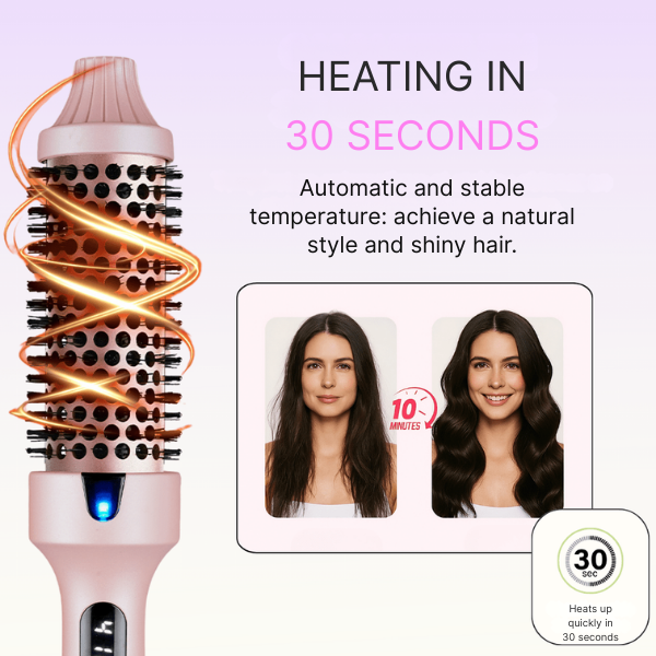 Glissora™ Ionic Ceramic Heated Brush — Transform Tangled Hair into Silky, Show-Stopping Shine Instantly