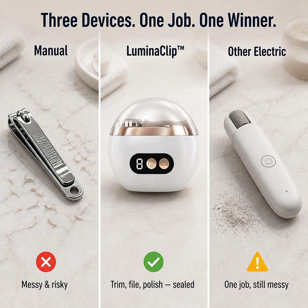 LuminaClip™ — Cut, Shape & Shine Every Nail At Home (Including Baby's)