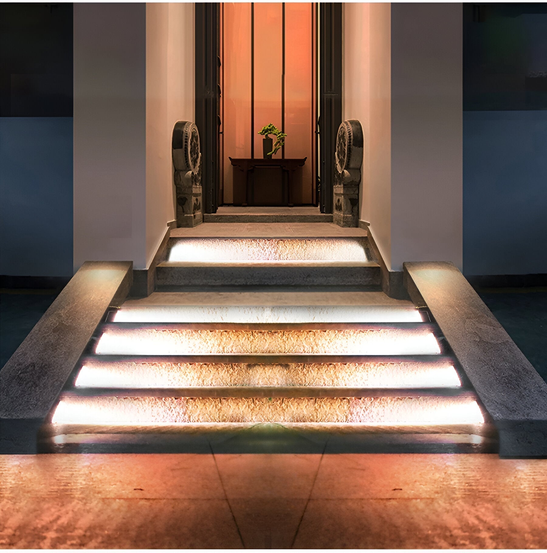 Set of 2 Stylish Solar Garden Step Lights for Outdoor Spaces