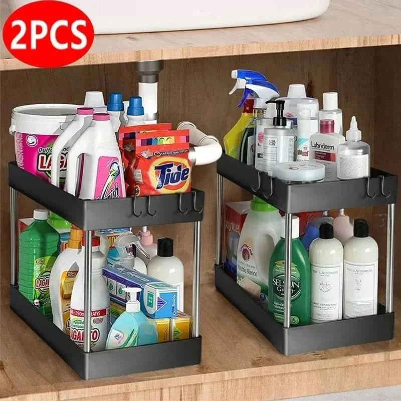 Under Sink Storage Organizer – 2-Tier Design for Easy Access