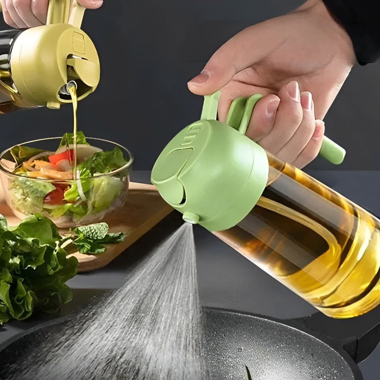 Dual-Function Oil Pourer & Sprayer – Ideal for Cooking & Grilling