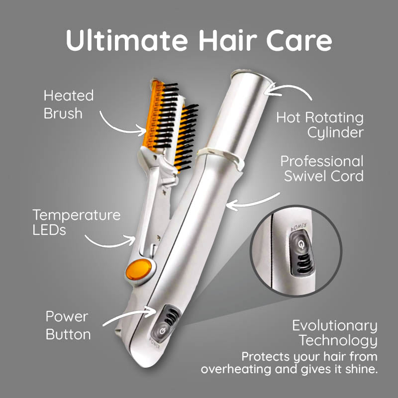 Dual Function Rotating Brush for Effortless Hair Styling