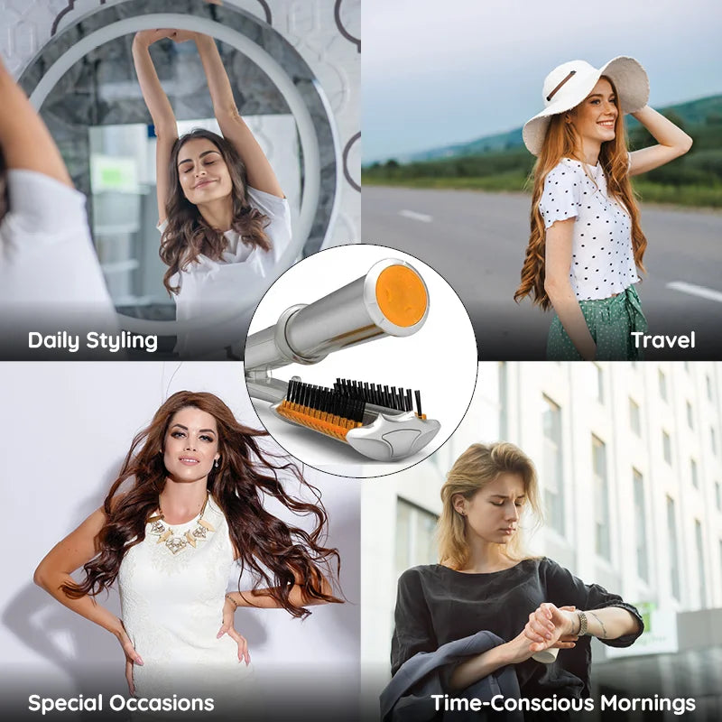 Dual Function Rotating Brush for Effortless Hair Styling