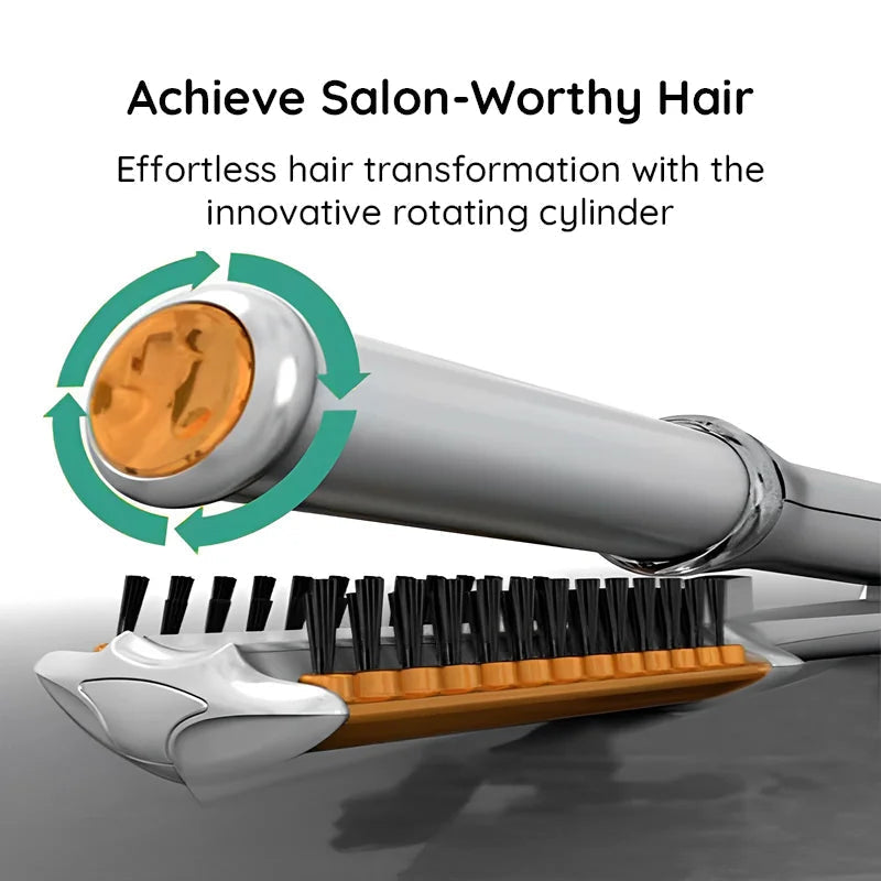 Dual Function Rotating Brush for Effortless Hair Styling