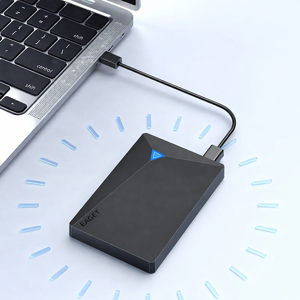 500GB Compact USB External Storage Drive for PCs