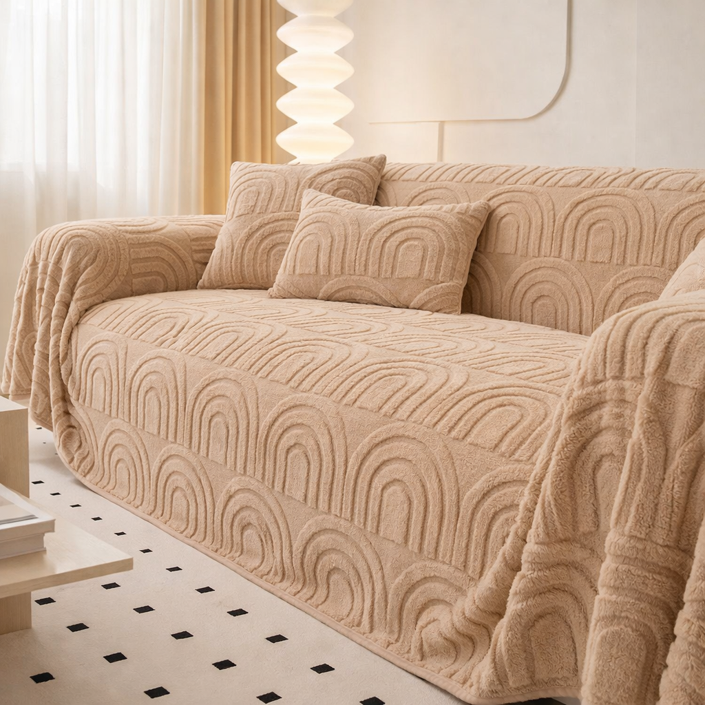 Elegant Non-Slip Sofa Protector in Soft Jacquard Fabric