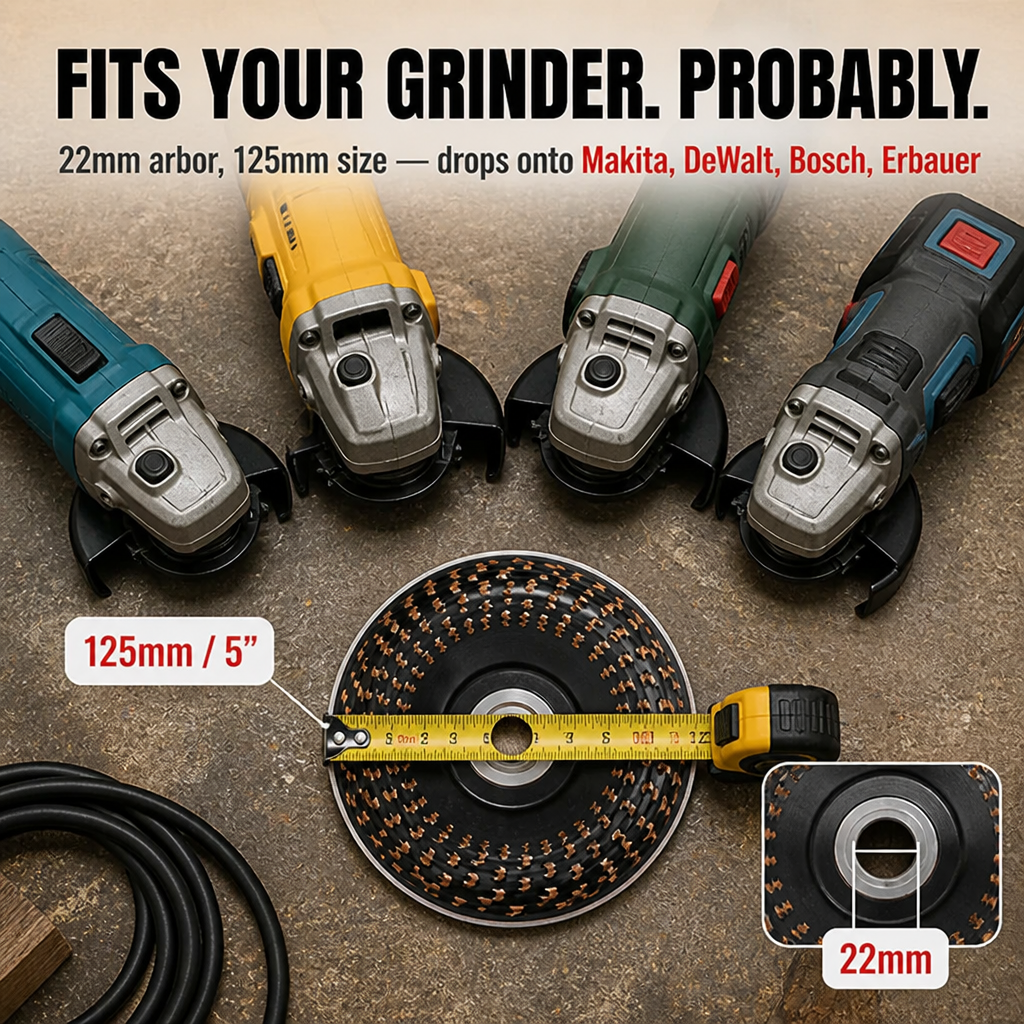 Glidara™ — Sculpt, Slice & Polish Hardwood Fast Using Any 125mm Angle Grinder