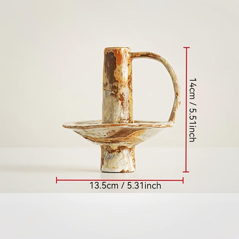 Vintage Elegance – Artisan Ceramic Candle Holder
