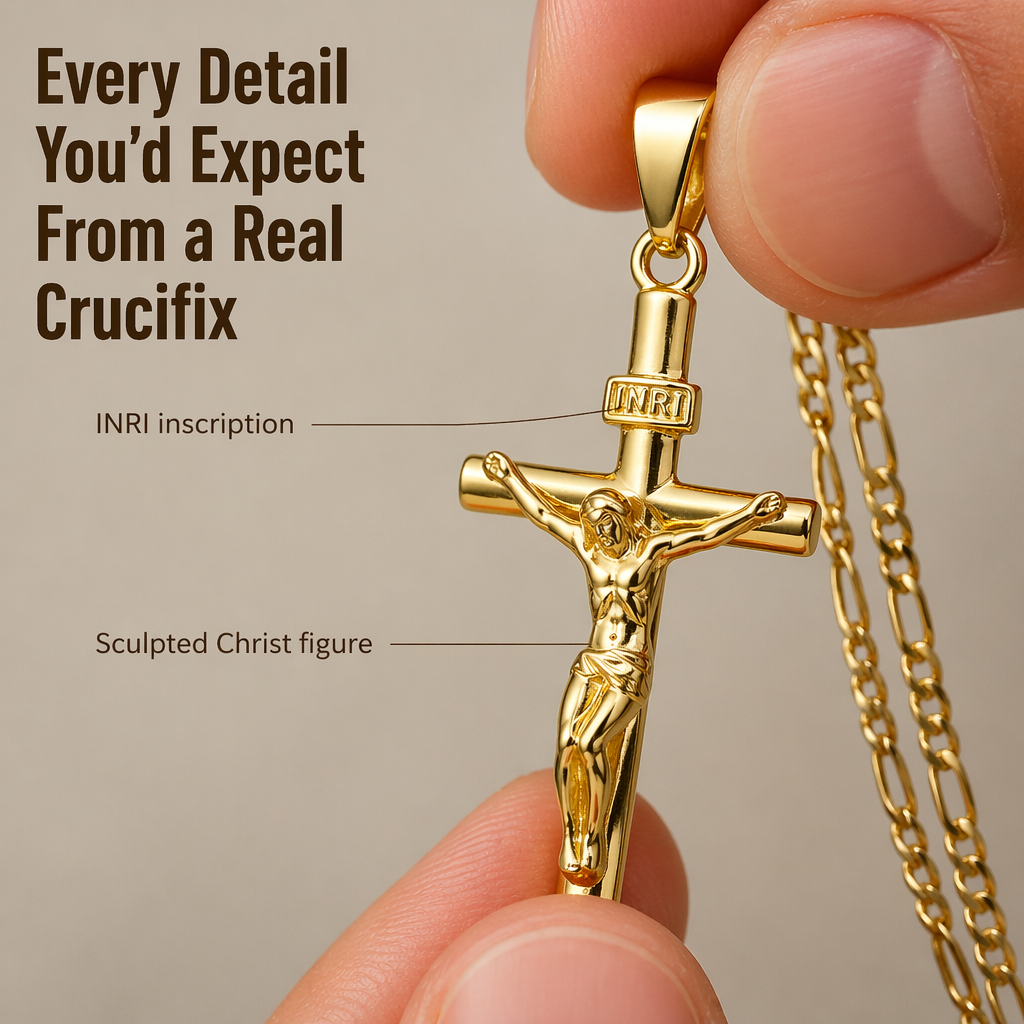SolaraFaith™ — Rock a Crucifix That Won't Fade, Break, or Stain Your Skin Green