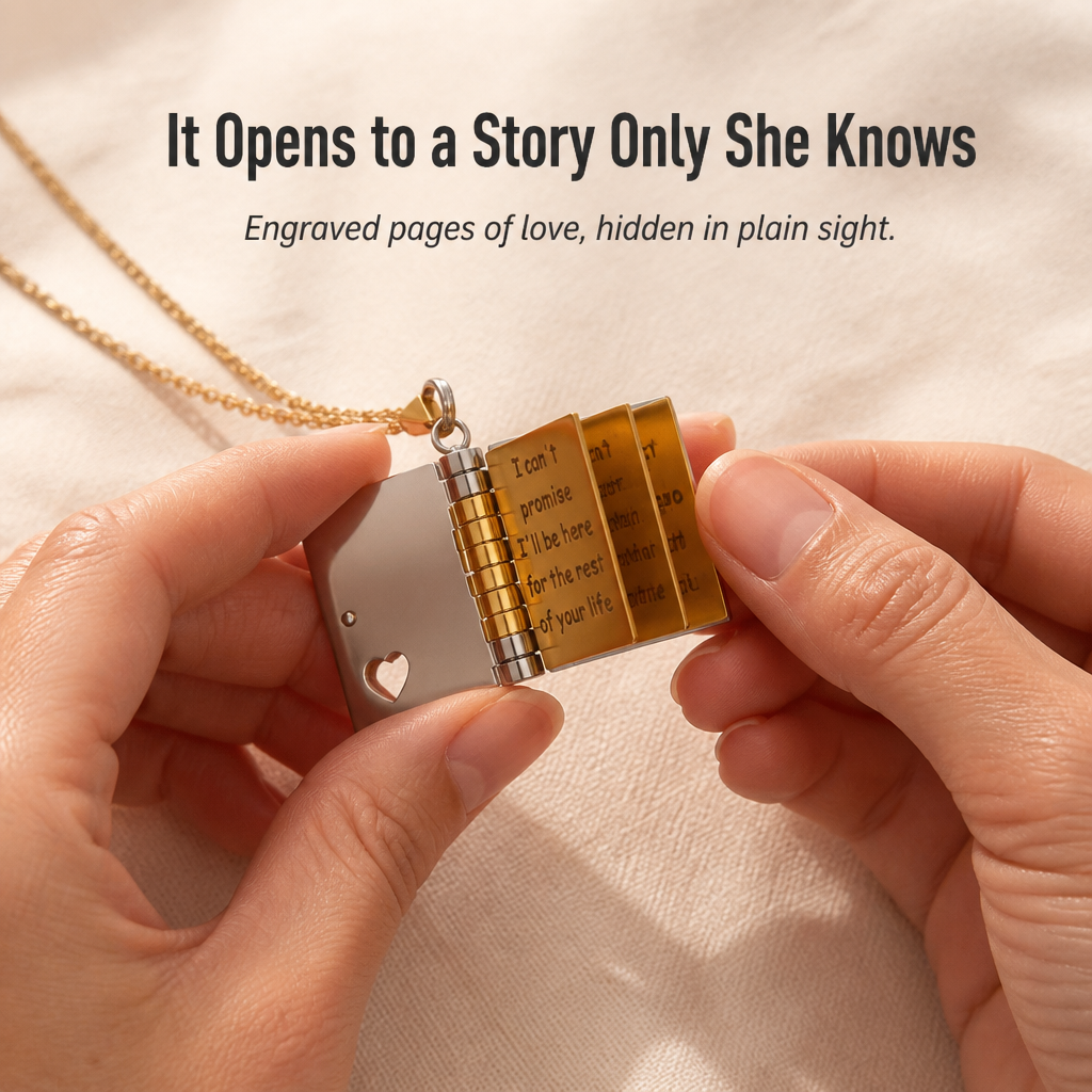HeartLore™ — Gift Her an Engraved Love Book She Can Wear Daily
