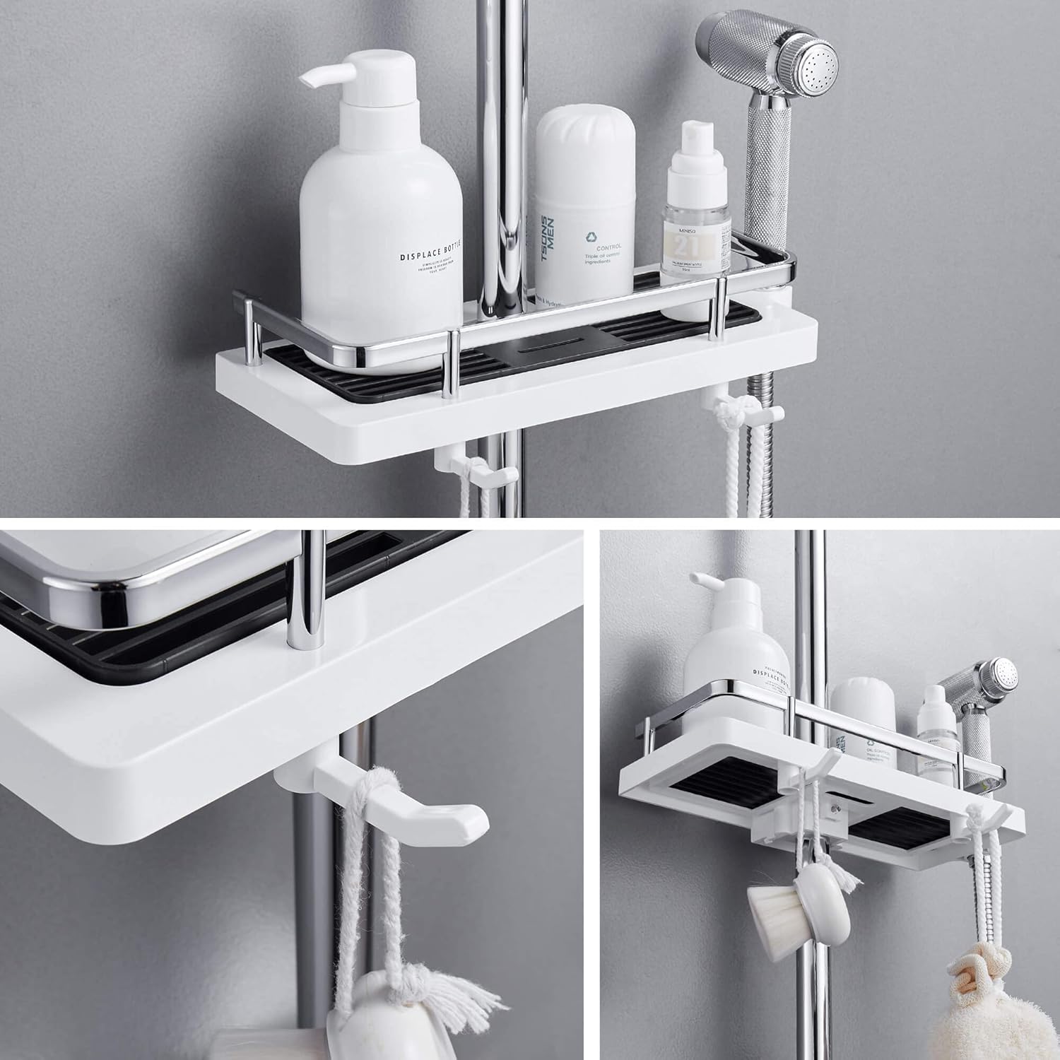 Adjustable | Drill-Free | Rustproof Stainless Steel | ShowerFlex