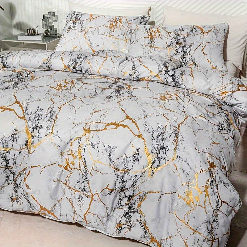 LuxeGleam – Elegant Golden Foil Bedding Collection