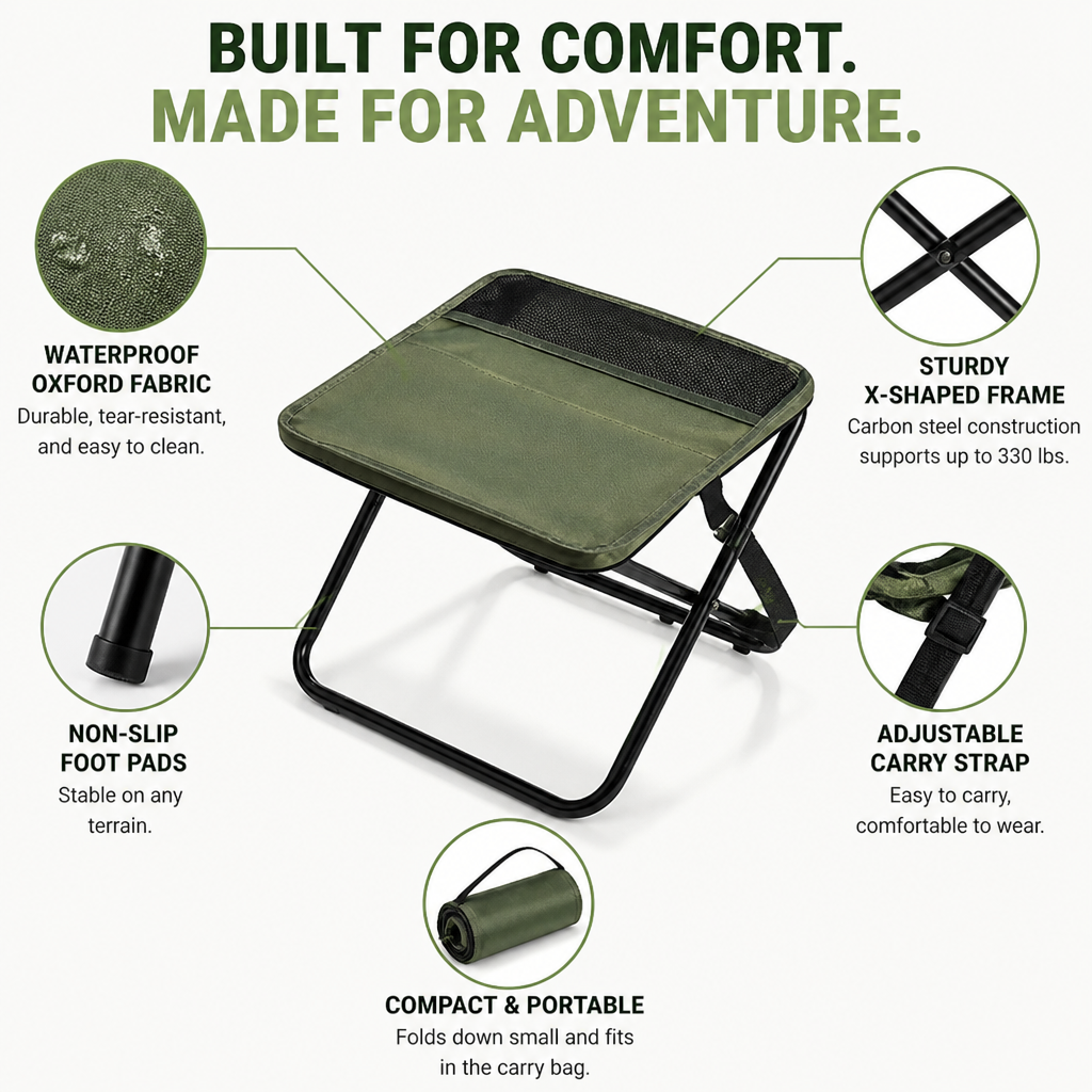 TrailNest™ Portable Seat — Adventure-Ready Comfort That Moves as Light as You Do