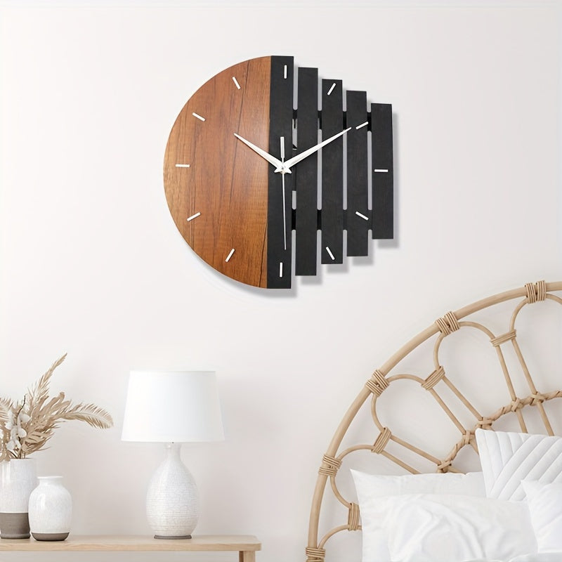 TimberEcho Silent Wall Clock – Retro Charm for Every Room