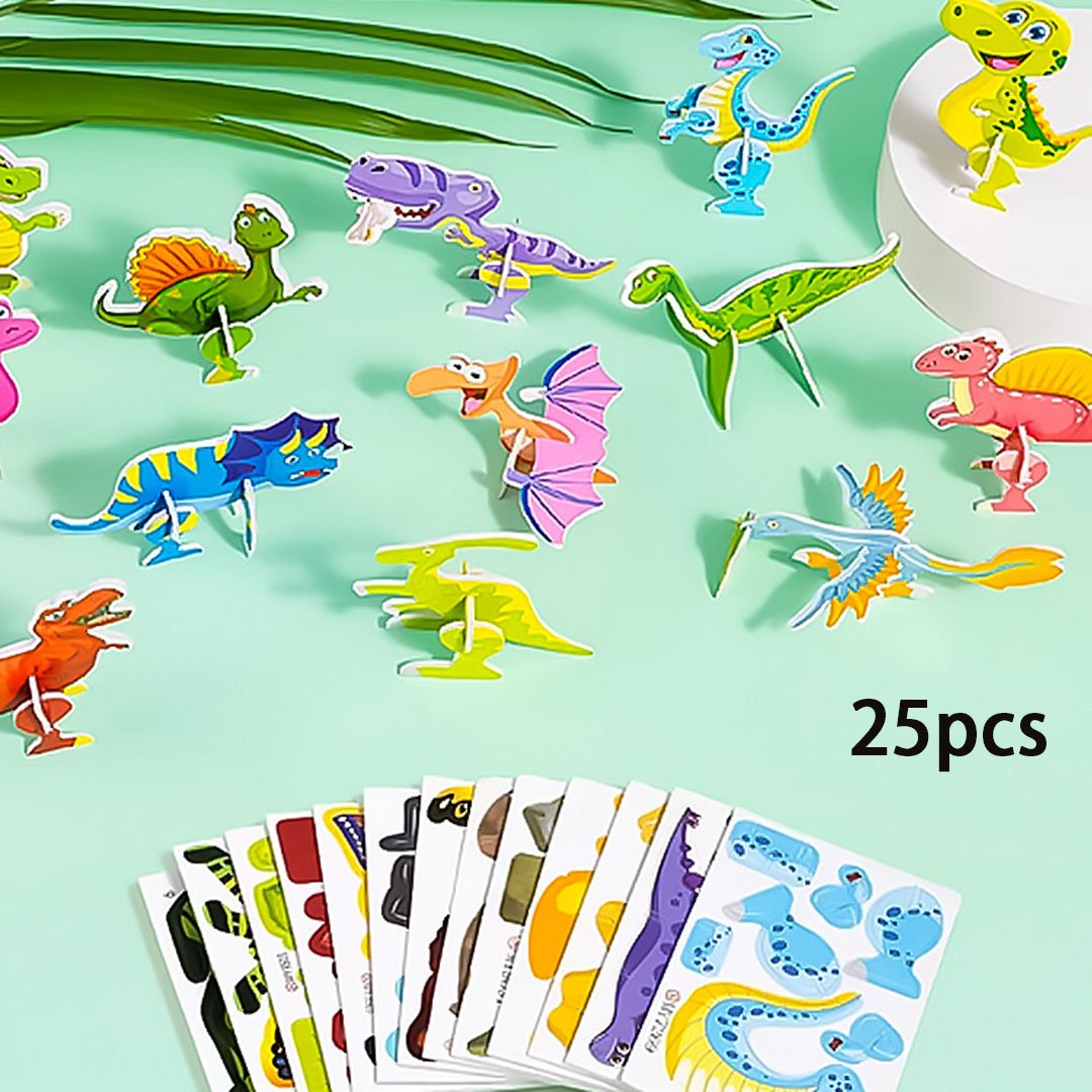 Educational 3D Puzzle Set – Cartoon Craft Activity for Kids