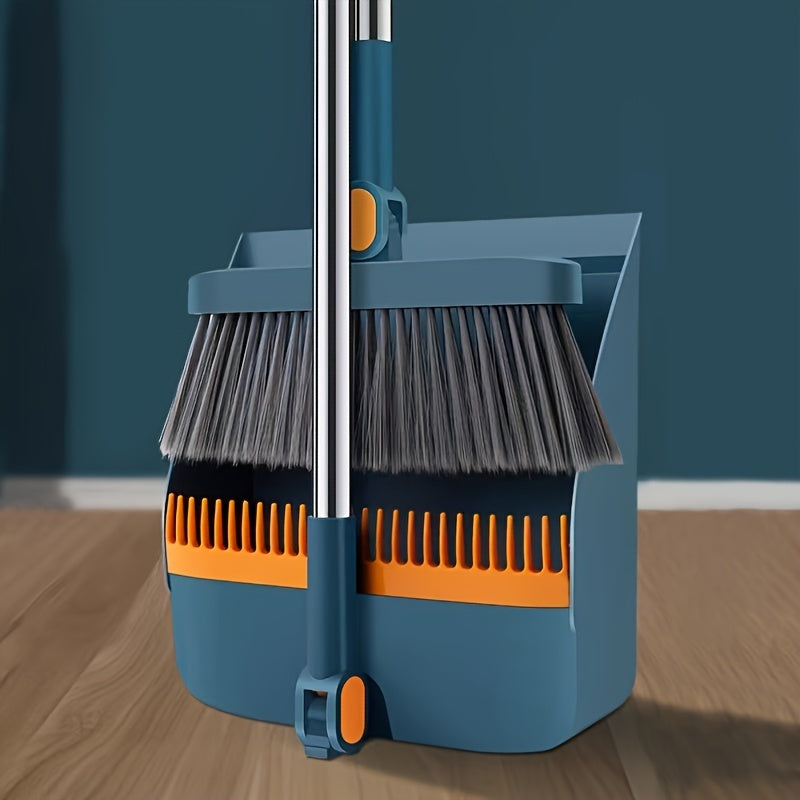 SwiftSweep Elite – Versatile Broom & Dustpan Combo with Hair Removal Teeth