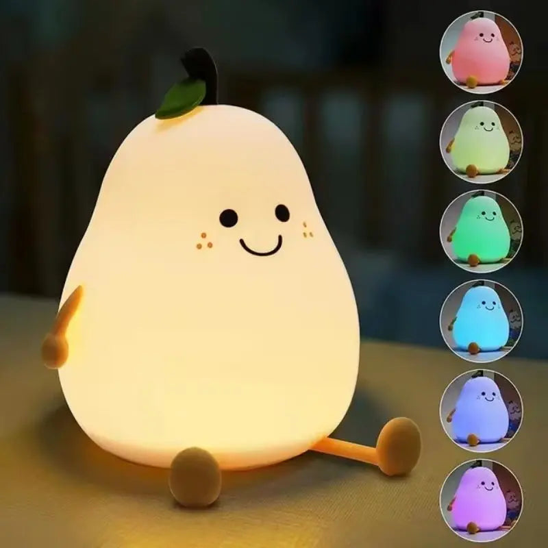 Teardrop-shaped silicone night lamp