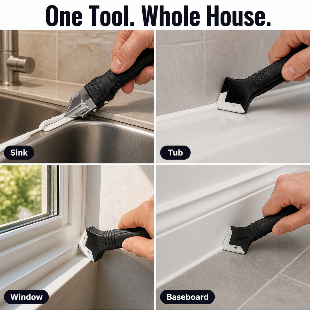 GlidePro™ 3-in-1 Caulk Savior — Nail Flawless, Fingerprint-Free Caulk Lines Like a True Pro
