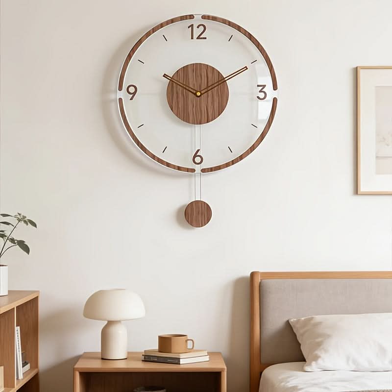 Contemporary Silent Wall Clock in Clearwood Design