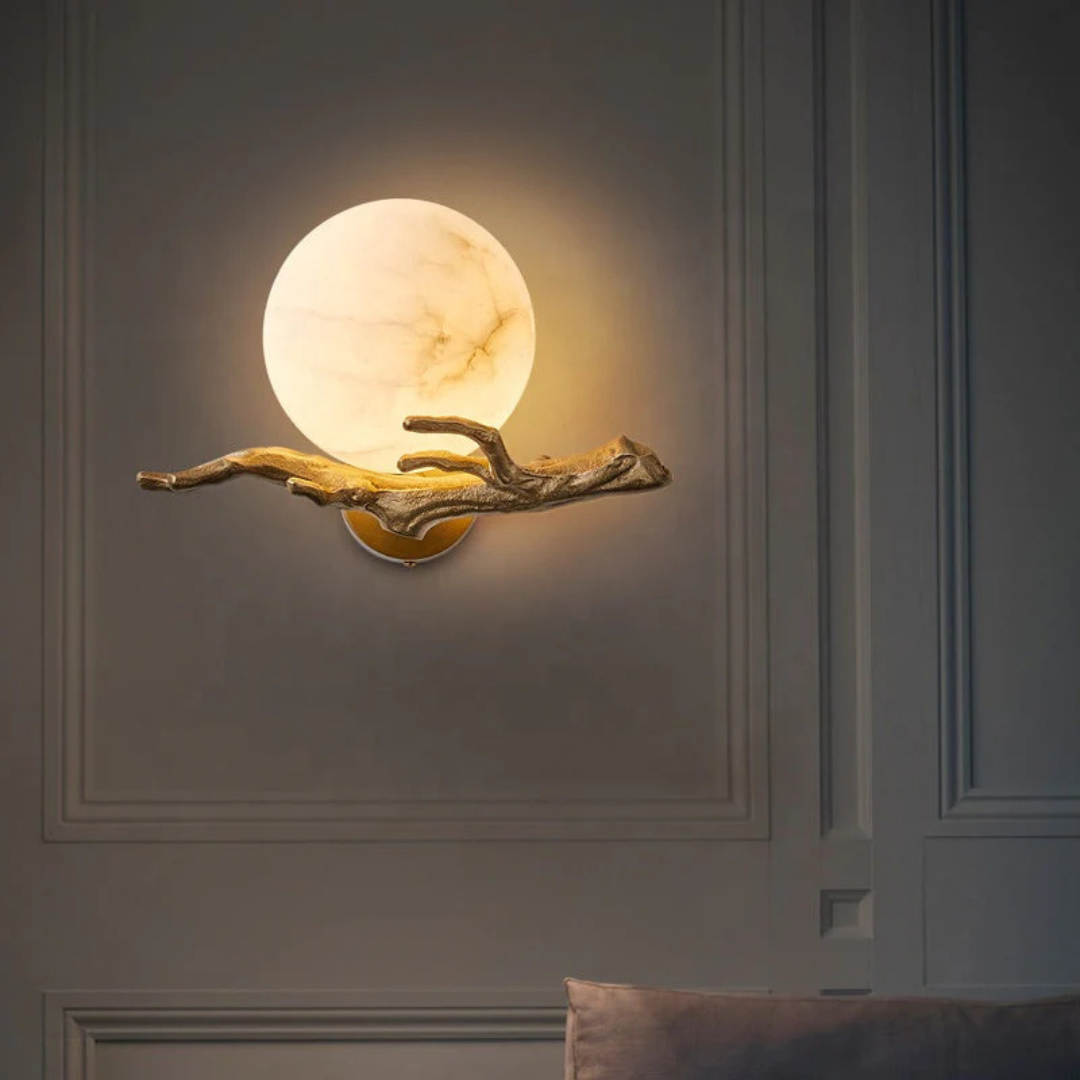 Marble Wall Sconce with Cozy LED Lighting